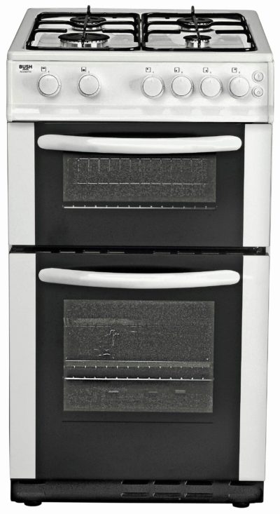 Bush - AG56TW Double - Gas Cooker- White/Ins/Del/Rec